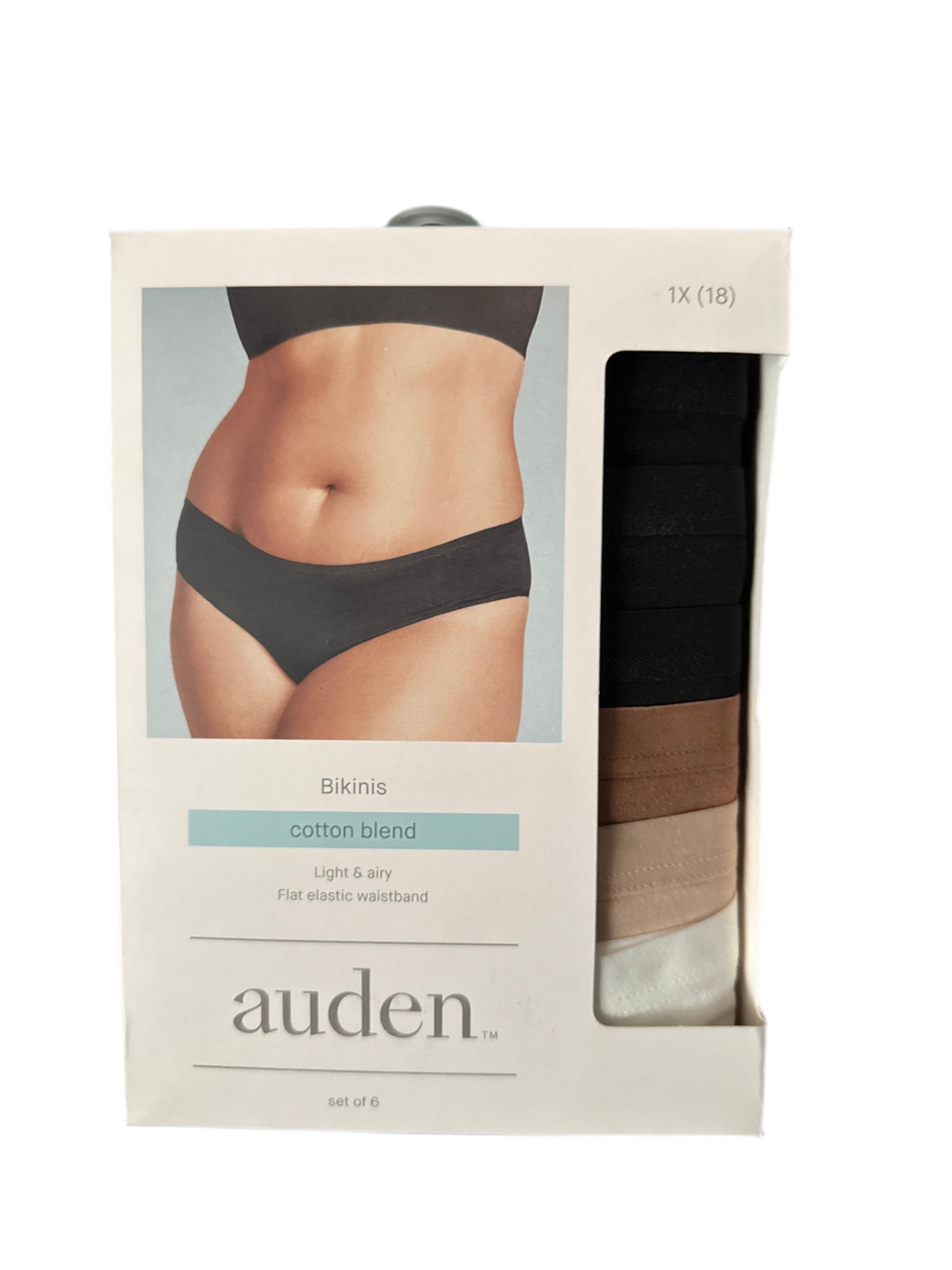 Women's 6pk Bikini Underwear - Auden™ Solid Mix 1X
