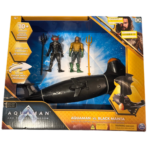 DC Comics Aquaman vs Black Manta Action Figure Battle Set with Submarine - New