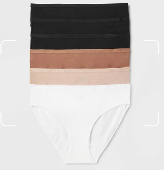 Women's 6pk Bikini Underwear - Auden™ Solid Mix 1X